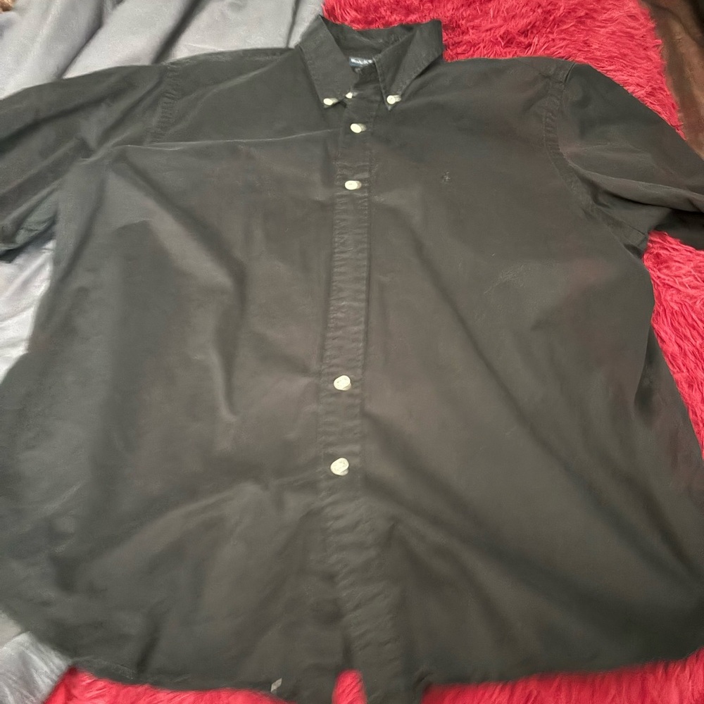 Ralph Lauren Black Button-Down Shirt with White Buttons